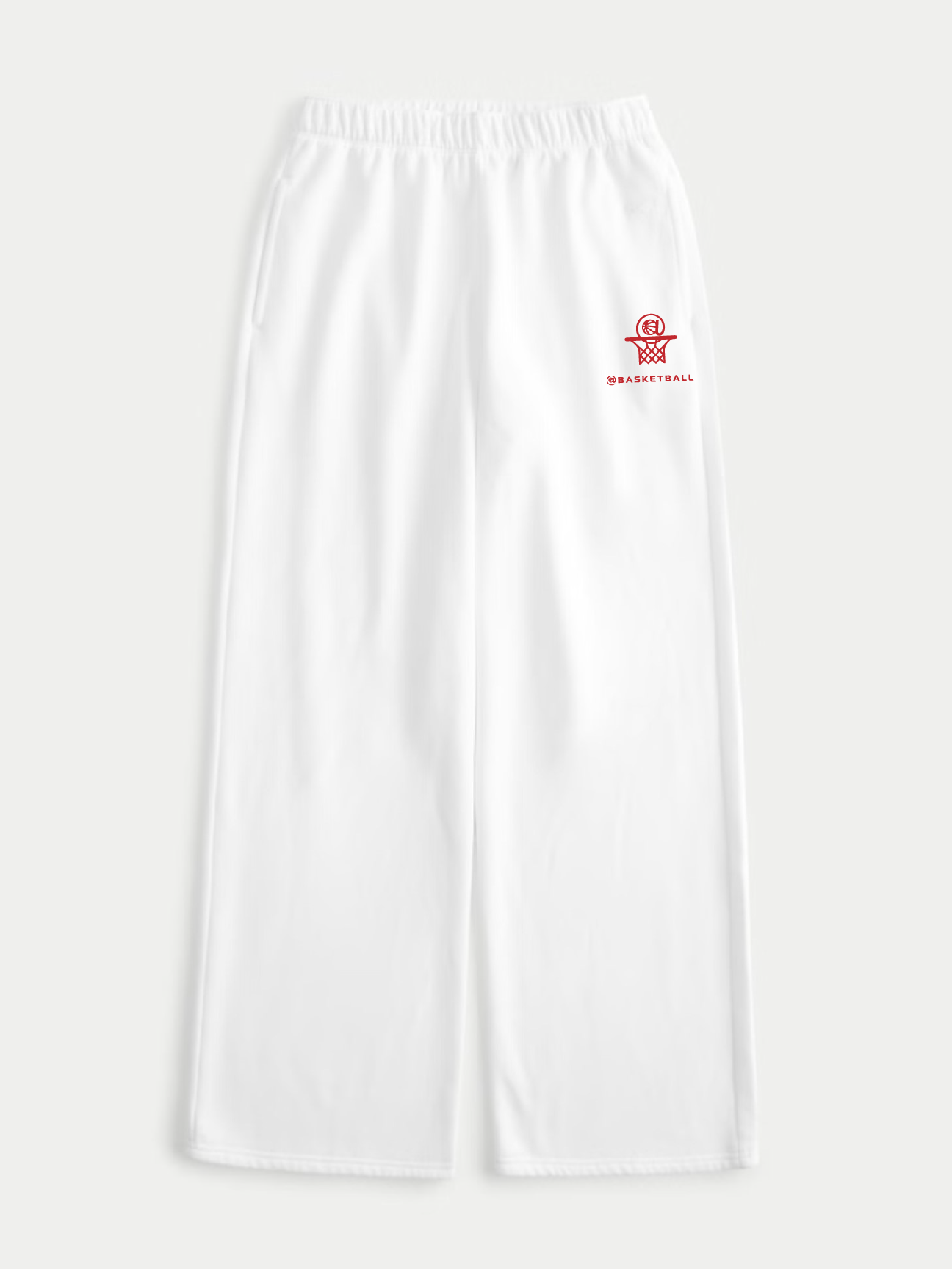 @Basketball Wide Leg Sweats White *PREORDER*